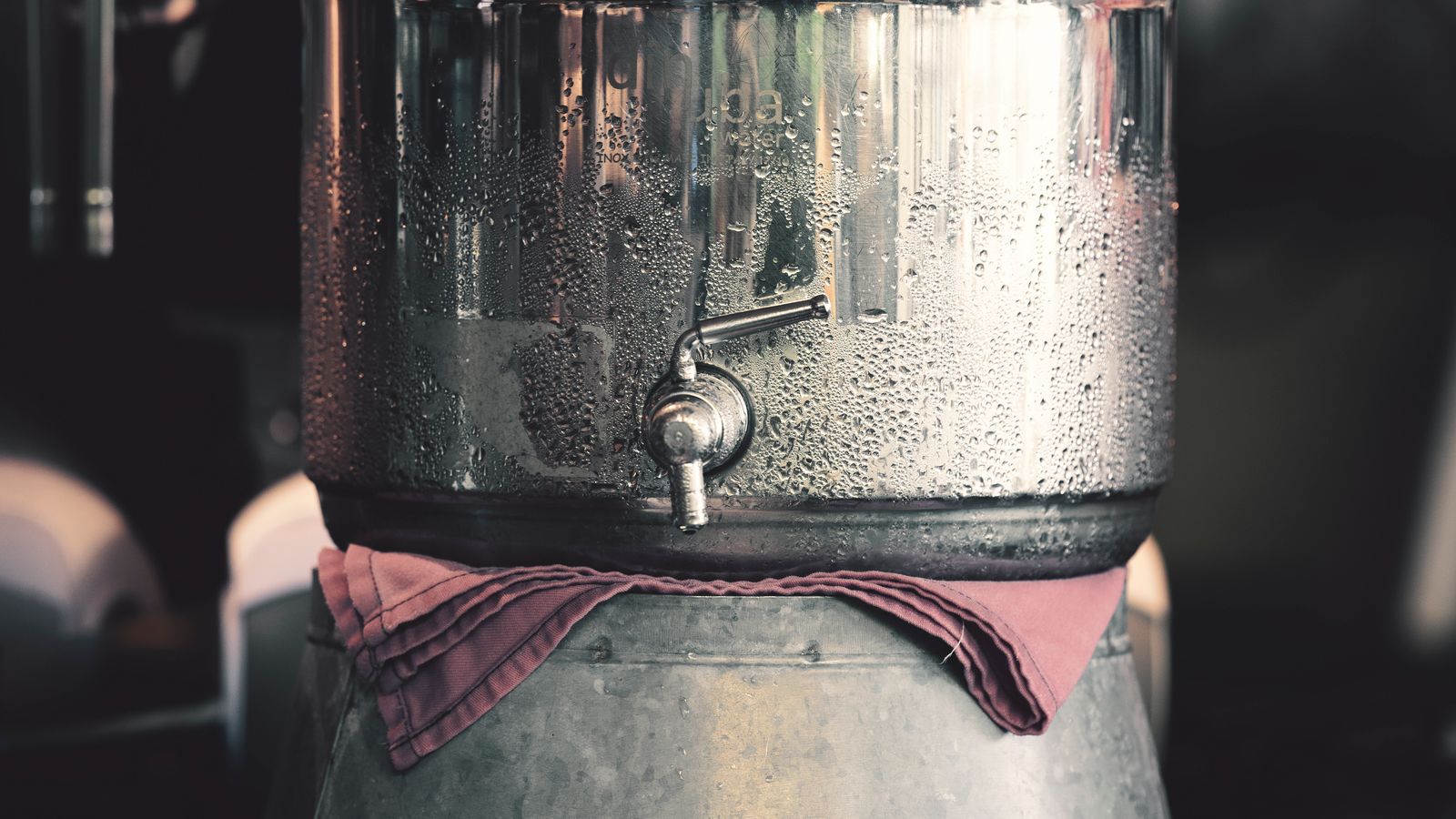 Stainless steel instant hot water dispenser mounted on a kitchen countertop